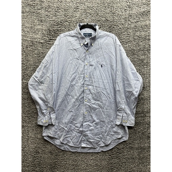 POLO RALPH LAUREN Yarmouth Button Down Long Sleeve Shirt Blue Size 17-32/33 - Picture 1 of 10